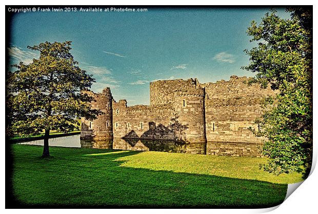 Beaumaris Castle, grunged effect Print by Frank Irwin