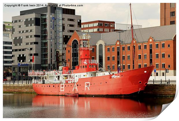 Planet, the old Liverpool bar Lightship Print by Frank Irwin
