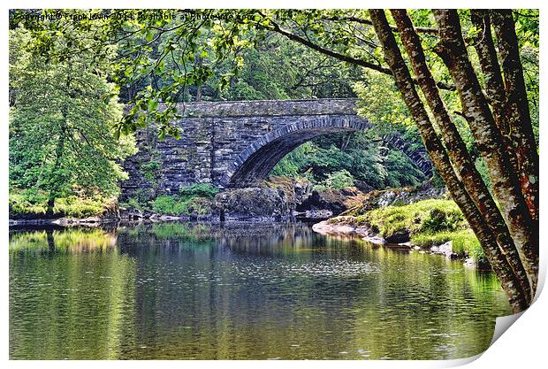 An ‘out of the way’ bridge by Betws-y-Coed Print by Frank Irwin