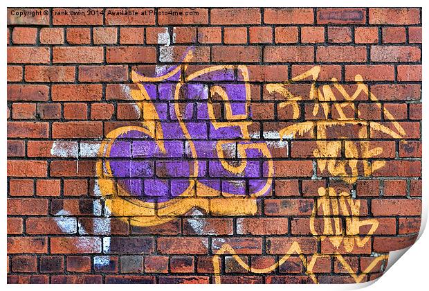 A  Sample of wall bound graffiti Print by Frank Irwin