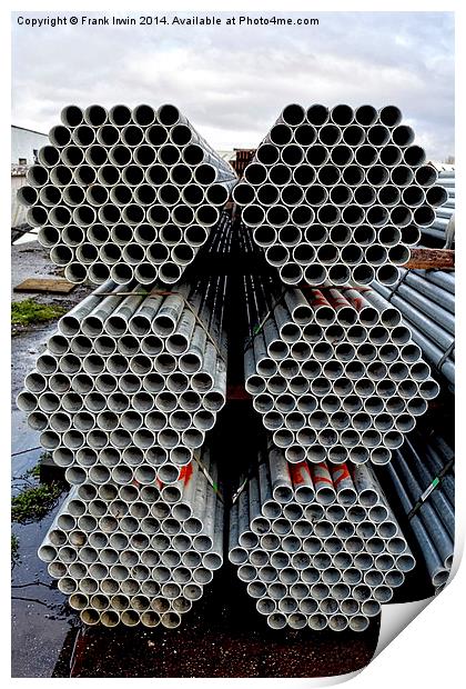 Steel tubes stacked and offloaded, ready for deliv Print by Frank Irwin