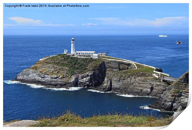 South Stack Island & lighthouse, Anglesey Print by Frank Irwin