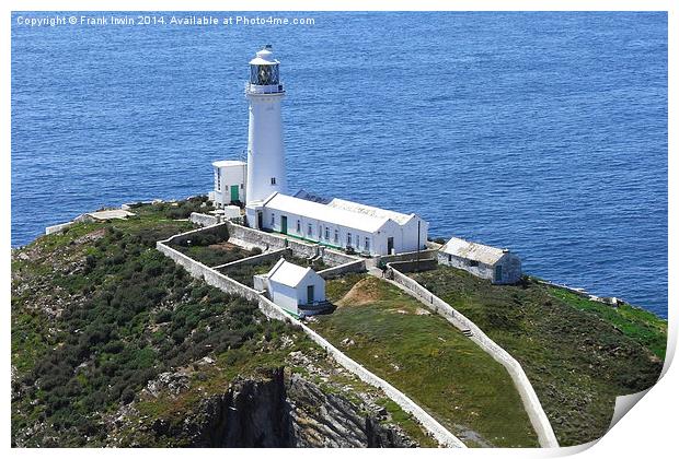 South Stack Island & lighthouse, Anglesey Print by Frank Irwin