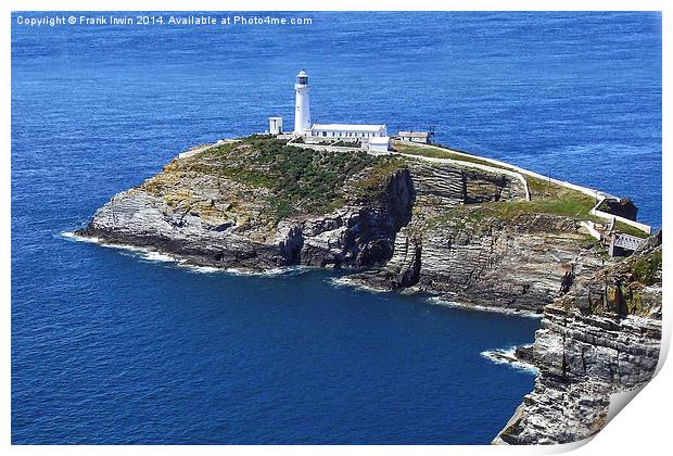 South Stack Island & lighthouse, Anglesey Print by Frank Irwin