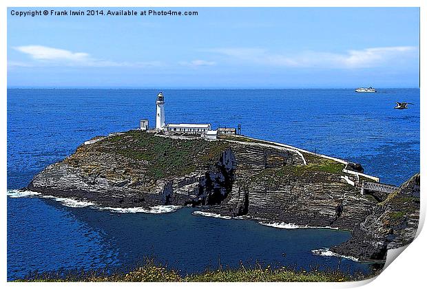 South Stack Island & lighthouse, Anglesey Print by Frank Irwin