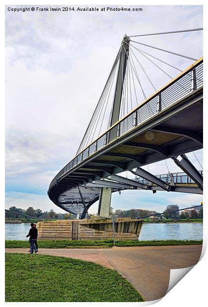 Passerelle pedestrian bridge in Kehl, Germany Print by Frank Irwin