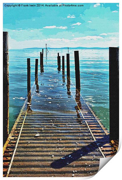 The vanishing pier at Rhos on Sea, Artistically po Print by Frank Irwin