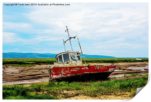 An abandoned and worse for wear boat Print by Frank Irwin