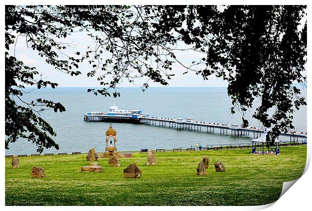 Llandudno Pier from Happy Valley Print by Frank Irwin