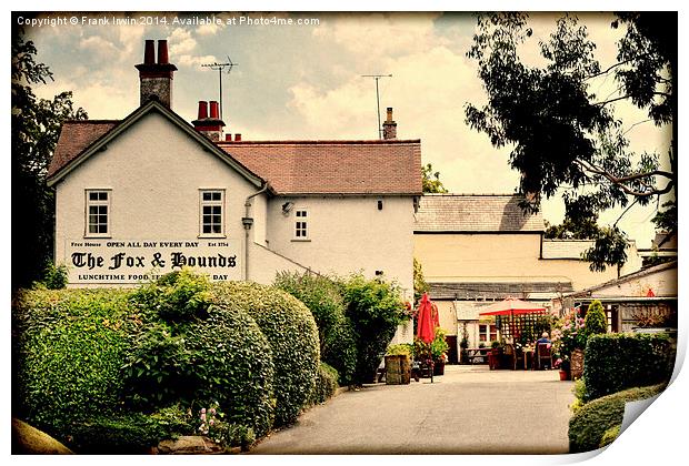 The Fox & Hounds, Barnston – Grunged effect Print by Frank Irwin