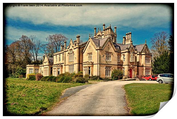 Arrowe Hall Complex, Wirral, UK Grunged effect Print by Frank Irwin