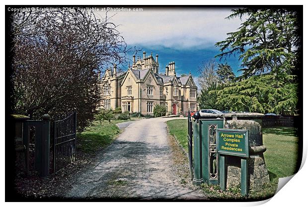 Arrowe Hall Complex, Wirral, UK Grunged effect Print by Frank Irwin