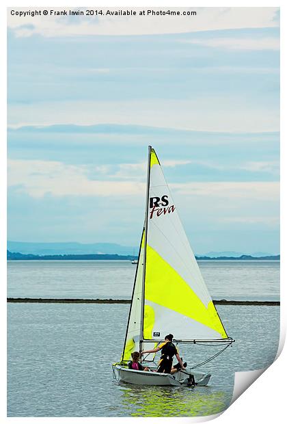 A lone yacht West Kirby's Marine Lake Print by Frank Irwin