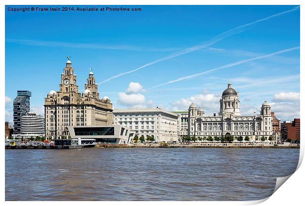 Liverpool’s Iconic ‘Three Graces’ viewed from the  Print by Frank Irwin