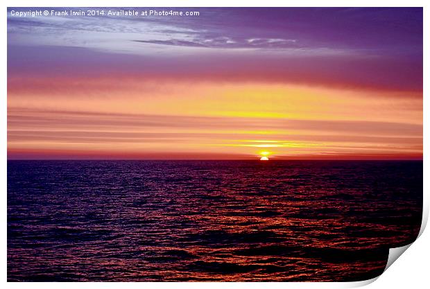  North Sea sunset Print by Frank Irwin