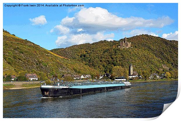  River boats of the Rhine artistically done Print by Frank Irwin