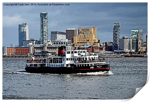  Mersey Ferry Royal Iris as an oil painting Print by Frank Irwin