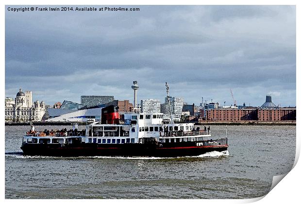Mersey Ferry Royal Iris as an oil painting Print by Frank Irwin