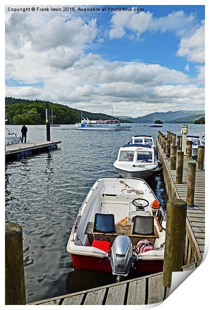  Windermere, a cruise boat passes by. Print by Frank Irwin