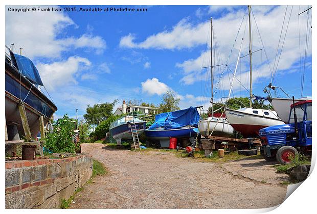  Heswall Beach, UK, The Boatyard Print by Frank Irwin