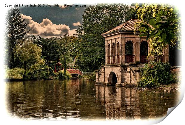  Birkenhead Park's Boathouse & swiss bridge, (grun Print by Frank Irwin