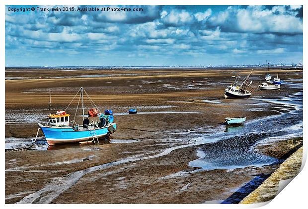  Boats at Hoylake waiting for the tide Print by Frank Irwin