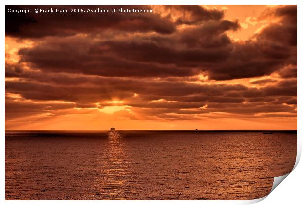 Atlantic Ocean sunrise. Print by Frank Irwin