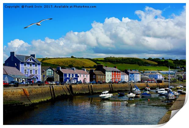 Aberaeron Harbour, Tide out! Print by Frank Irwin