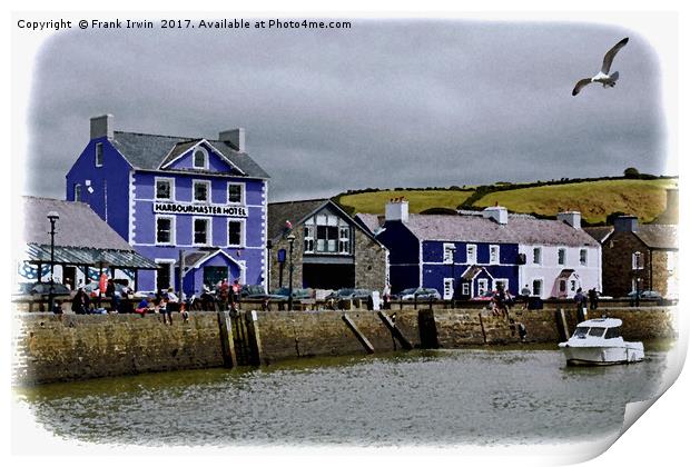 Aberaeron Harbour (Oil painting effect) Print by Frank Irwin