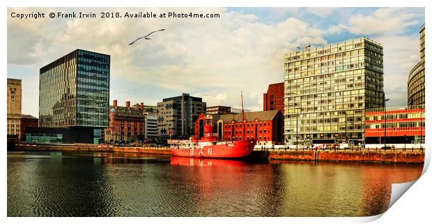 Liverpool Architecture across Canning Dock. Print by Frank Irwin