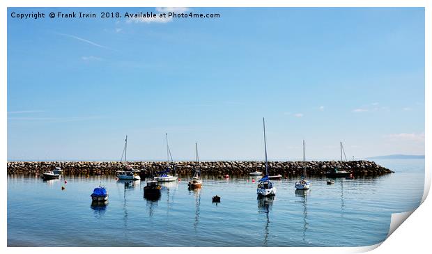 The harbour at Rhos-on-Sea. Print by Frank Irwin