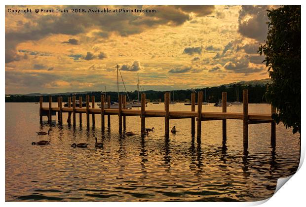 Mooring pier on Windermere Print by Frank Irwin