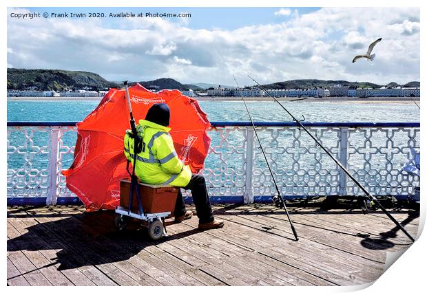 Fishing from Llandudno’s Victorian Pier  Print by Frank Irwin