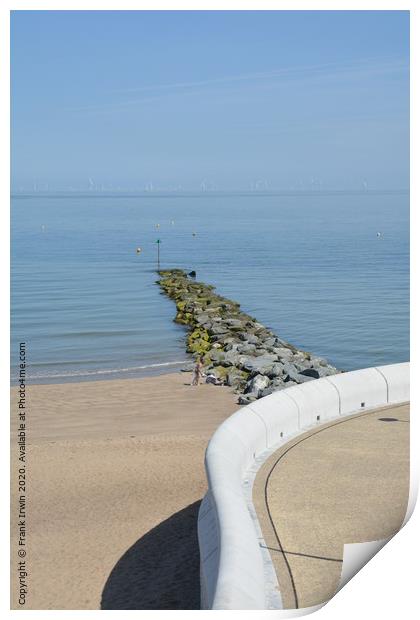 Stone groyne, Colwyn Bay Sea defences Print by Frank Irwin