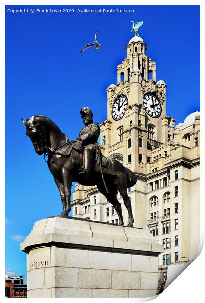 Liverpool's Statue of Edward VII Print by Frank Irwin