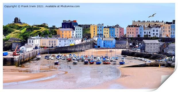 The beautiful Tenby Harbour with tide out Print by Frank Irwin