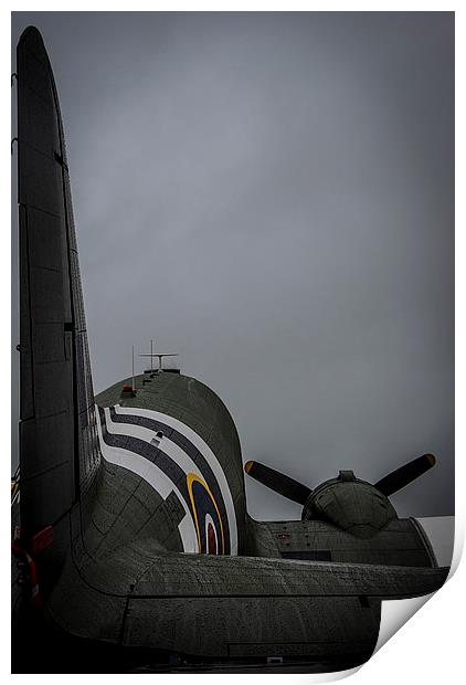 C-47 Dakota in the rain Print by Gareth Burge Photography