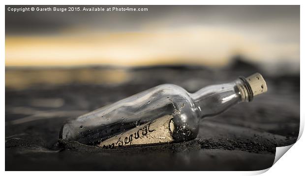 Message In A Bottle Print by Gareth Burge Photography