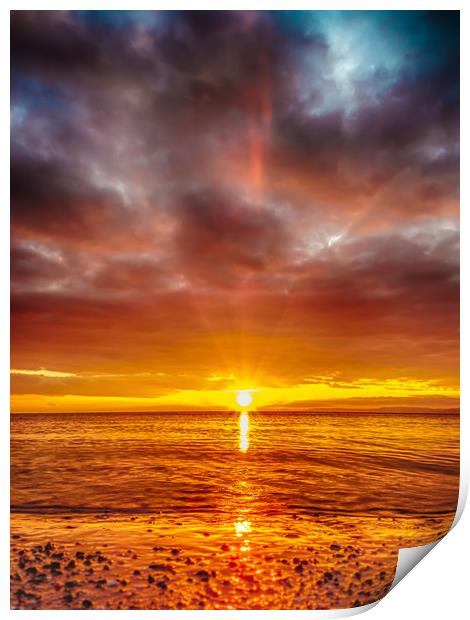 Prestwick Sunset Print by Gareth Burge Photography