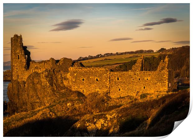 Dunure Castle Print by Gareth Burge Photography