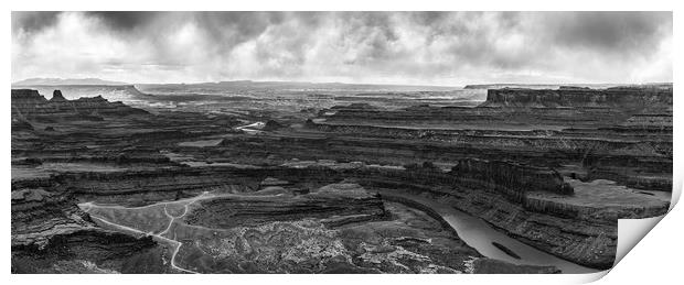 Distant Storm, Dead Horse (mono) Print by Gareth Burge Photography