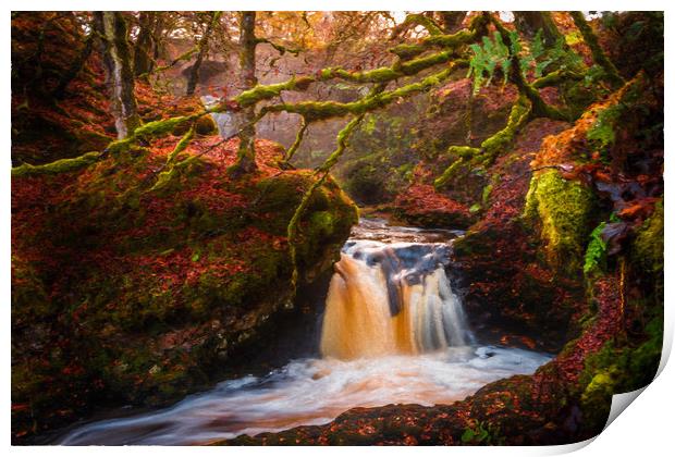 Middle Fall in the Fall Print by Gareth Burge Photography