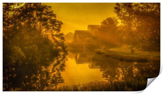 Painterly Riverside Sunrise Print by Gareth Burge Photography