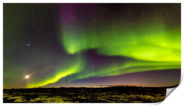 Green and Purple Fire Print by Gareth Burge Photography
