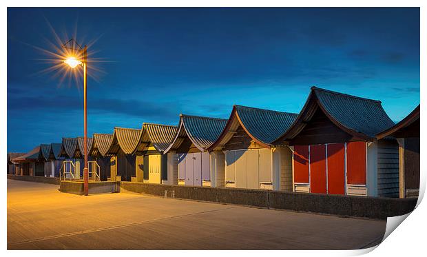 Mablethorpe Beach Huts Print by Martin Parratt