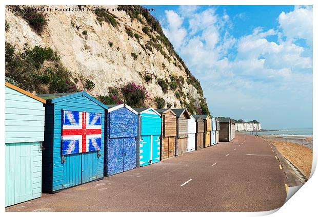 Stone Bay Beach Huts Print by Martin Parratt