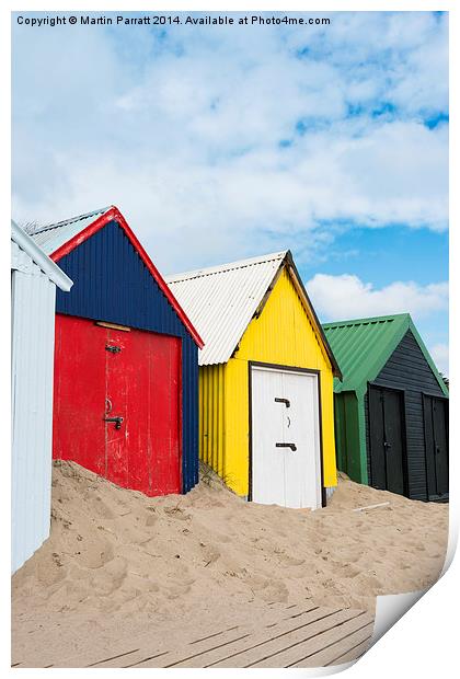 Abersoch Beach Huts Print by Martin Parratt
