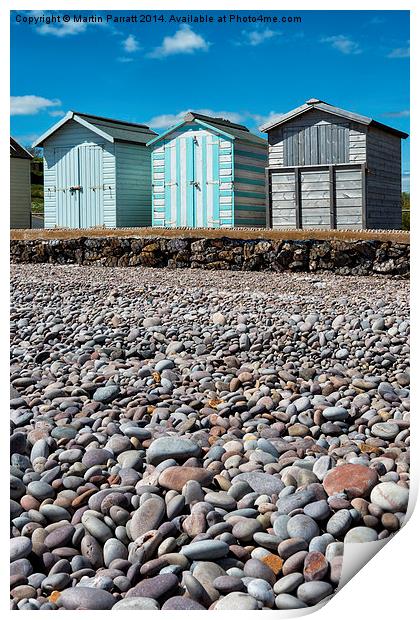 Budleigh Salterton Beach Huts Print by Martin Parratt