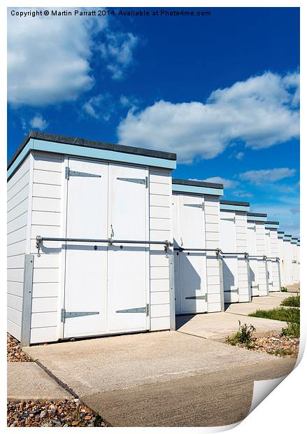 Worthing Beach Huts Print by Martin Parratt