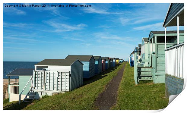 Whitstable (Tankerton) Beach Huts Print by Martin Parratt